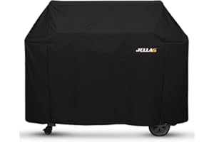 Jellas Housse Barbecue, 145 * 61 * 117cm, Résistante de 420D Oxford, Housse de Barbecue Rectangulaire, Housse Barbecue Gaz, Antipoussière Anti-UV Anti-l'eau, Ajustable Bache Barbecue,Fits Most Grills