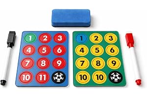 Tillbehör för magnetisk tavla fotbollstränare | 24 magnetiska plattor + 2 markörer (1 svart + 1 röd) + suddgummi