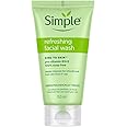 Simple Kind To Skin Refreshing Facial Wash 150 ml | 100% Soap-Free Facewash that doesn't dry out your skin| For All Skin Type