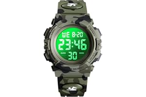 Dayllon Niños Relojes para Niños Deportes al Aire Libre 50M Impermeable Relojes Electrónicos 12/24 H Alarma Reloj Cronómetro/Calendario/LED Luz/Fecha Niño Niña Reloj de Pulsera
