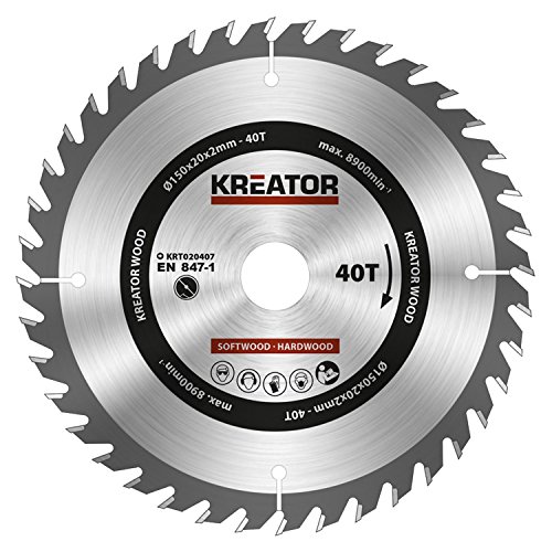 HSS Kreissägeblatt Ø 150 x 20 x 2 mm 40 Zähne Holzsägeblatt + 4 Reduzierringe - 2