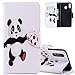 Produktbild HMTECH Galaxy A10 Hülle,Für Samsung Galaxy A10 Hülle Handyhülle Leder Niedlichen Fußball-Panda Flip Case PU Leder Cover Magnet Schutzhülle Ständer Handytasche für Samsung Galaxy A10,BF Football Panda