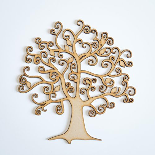 Wooden Tree - Curling Floral Tree - Family Tree Decor &amp; Craft