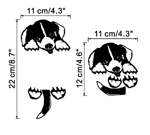 Ecloud Shop® Niedliche Cartoon-Hunde Abnehmbarer Wasserdicht Funny Home DIY Lichtschalter Vinylwand Abziehbild Wand Aufkleber 2 Stück Set - 2