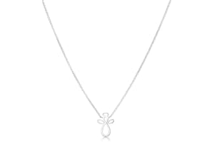 Molly Brown London Sterling Silver Guardian Angel Necklace For Girls. Dainty Teenage Jewellery Ideal for Holy Communion, Birthday Gift, Flower Girl Gifts