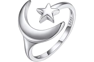 ChicSilver Bague Femme Fille Argent 925 Bagues Ouverte Réglable Taille de 51,5 à 66,5 Anneau Alliance Bague Fleur de Lotus/Serpent/Coeur/Opale/Pierre Lune Bijoux Élégant Cadeau pour Maman Femmes