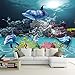 Produktbild Lvabc Unterwasserwelt-Karikatur-Delphin-Tiefer Ozean-Foto-Wandgemälde Für Wohnzimmer Fernsehsofa-Wand-Dekor Nichtgewebtes Fertigen Tapete Der-400X280Cm