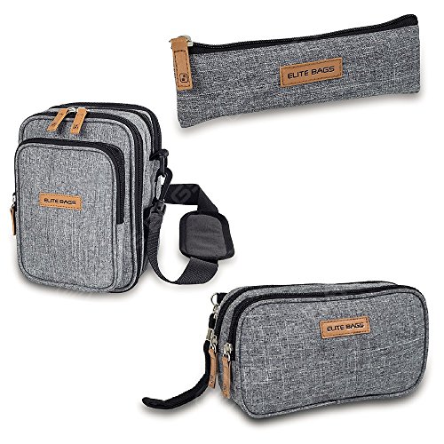 ELITE BAGS Lote de Estuche Insulins | Bolsa Dias y Bandolera Fits EVO | para Plumas de insulina | Estampado bitono