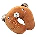 HuaYang Soft Cartoon Style U Shape Neck Rest Pillow Cushion For Car Airplane Travel(Bear)