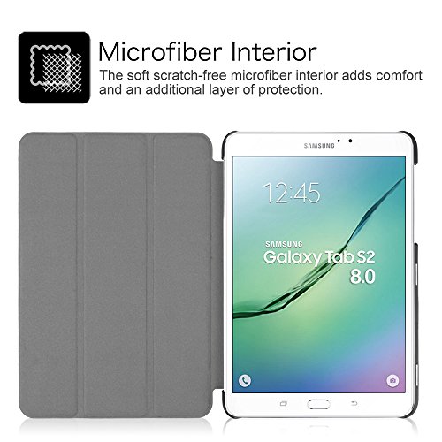 Fintie Samsung Galaxy Tab S2 8.0 Hülle Case – Ultra Schlank Superleicht Ständer Smart Shell Cover Schutzhülle Tasche mit Auto Schlaf / Wach Funktion für Samsung Galaxy Tab S2 8.0 T710 / T715 / T719 (8 Zoll) Tablet-PC, Schwarz - 6