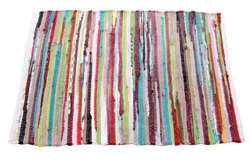 Homescapes Chindi Flickenteppich Läufer 120 x 180 cm Bunt aus 100% Recycelter Baumwolle – Fleckerlteppich Bunt - 2