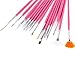 15 x Nail Art Design Painting Pen / Brush Set - Pink