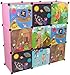 Produktbild KEKSKRONE Großer Kinderschrank Bunte Motiv-Türen - DIY Stecksystem - 9 Module je 37 x 37 x 37 cm, Rosa | Kinderzimmer-Schrank | Kinderkleiderschrank | Baby-Regal | Spielzeugkommode