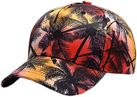Zeafin Unisex Fashion Coconut 3D Print Visor Snapback Cap Adjustable Peaked Baseball Cap Orange