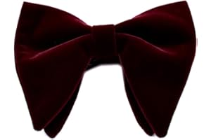 LLLucky Mens Velluto Vintage Doppio Strato Pre-Legato a Mano Papillon Glitter Tinta Unita Smoking Cravatta Lunghezza Regolabile Oversize