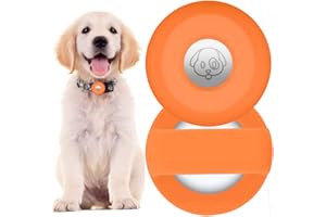 PKQTOP Protective Case Compatible with Apple Airtag Pet Collar, Silicone Protective Case for Airtags, Anti-Lost Locator Protective Case Compatible with Airtag for Dog Collar, School Bag