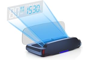 AMHVMU C7 Heads Up Display for Cars - Digital GPS Speedometer with Overspeed & Fatigue Alerts, Auto Brightness - Universal Windshield HUD, USB Plug & Play