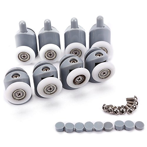 Lance Home 8 stk Obere / Untere Duschkabinenrollen Türrolle Schiebetürbeschlag Glastürrolle Rollenführung Rolle 25mm - 3