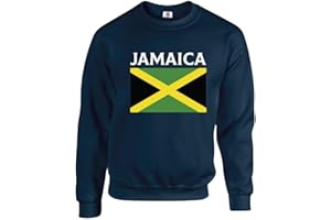 Graphic Impact Jamaica Gifts Unisex - Vintage Sweatshirt with Jamaican Flag - Jamaica Pride Flag Merchandise Sweater, Comfortable and Stylish Jumper