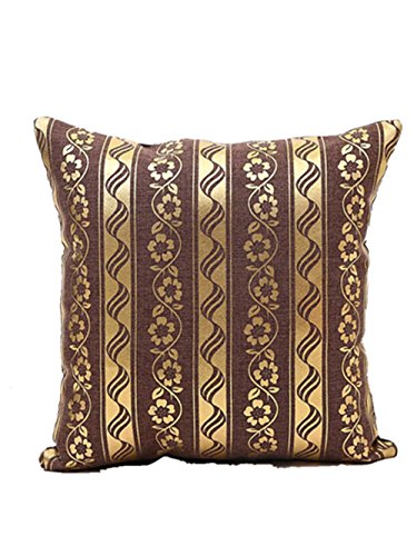 Preisvergleich Produktbild KissenbezugVovotrade Streifen Kissenbezug 45cmx45cm Kissenbezug Baumwolle Leinen Kissenbezug Kissenbezug Gold glänzend Startseite Auto Bett Sofa Dekorative einfach und stylish Kissenbezug Exquisite Home Decor (Kaffee, 45cm*45cm / 18*18“)