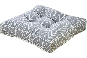 Lukery Cuscino Lounge da Esterno, Cuscini da Terra Sedia Cuscino Rilievi della Sede per Sedie da Cucina Pad Tatami per Sedie da Pranzo, Giardino, Cucina, Ufficio (50x50x10cm,grigio)