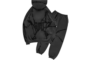 MEDUOLA Kapuzenpullover und Hosen Hose für Herren Harajuku Y2K Jacke Straße Trend Hoodie Hiphop Style Strickjacke mit Reißverschluss Sportanzug