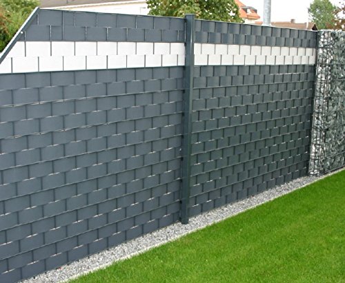 Sichtschutz Windschutz Hart PVC Streifen zum Einflechten Farbe weiß für Doppelstabmatten Zaun - 5