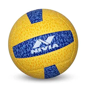 Nivia G-2020 Rubber Volleyball, (Yellow and Blue) Standard Size