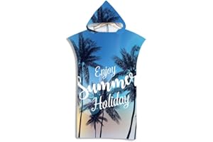 LOMTRATS Poncho de surf de secado rápido con capucha para adultos, hombres y mujeres, de microfibra, natación, playa, surf, buceo, hogar, aguas termales, baño, parka