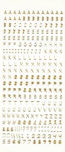 Alphabet &amp; Number Stickers 1x Gold