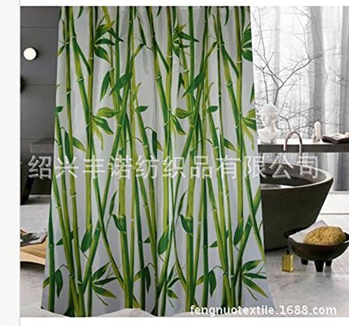 ZQ@QXWaterproof polyester bamboo print shower curtain,180X180cmShower Curtains