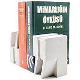 Br&uuml;t Beton Kitap Desteği &amp; Kitap Tutucu | Doğal Butik &Uuml;retim