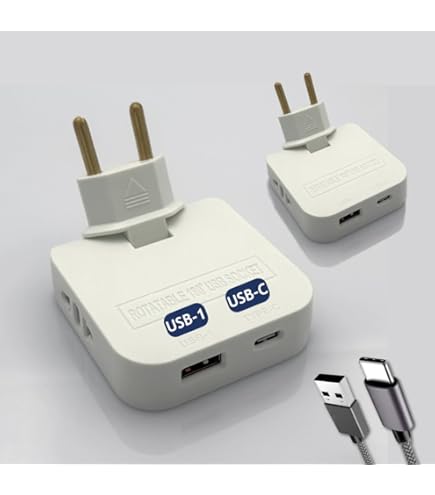 Prise Plate Derriere Meuble, Avec 2 Prises De 220 V Et 2 USB, Prise Plate Avec Connexion Pivotante à 180, Adaptateur Européen Et Américain | Leroy Merlin