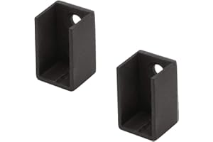 Gedotec Seitenwand Schrankrohrlager eckig Kleiderstangen-Halterung ALPINE STYLE H10257 für Garderobenstange schwarz | Schrankrohrhalter zum anschrauben für Schrankstangen | Eisen massiv | 2 Stück