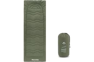WINDHIKE Naturehike - Materassino per lettino, comodo e leggero, in cotone, morbido, caldo, spesso, per campeggio, attività all'aperto ed escursionismo, chiusure a scatto sul fondo, con borsa portaoggetti