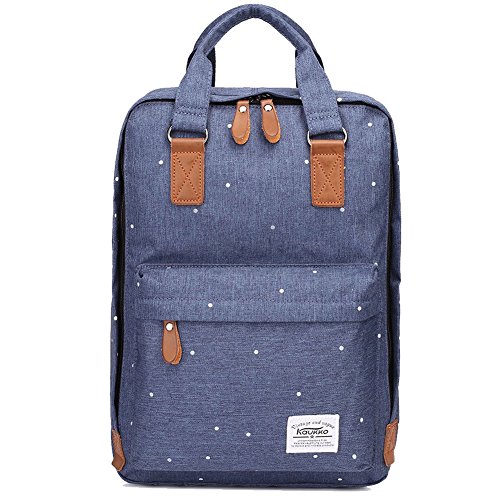 KAUKKO Canvas Laptop Rucksack Daypack Handtasche für Schul Reisen