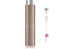 Toureal Aluminiowy rozpylacz do perfum, 8 ml, do ponownego napełnienia, podróżny rozpylacz perfum dla kobiet i mężczyzn, butelka podróżna (brązowy)