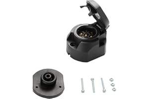Feuunly Prise Remorque 7 Broches Femelle, 12V Étanche Prise Remorque Connecteur Standard Européenne, Prise avec Joint en Caoutchouc, pour Caravane Camions Voiture RV Tracteur Remorque Connecteur