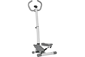 HOMCOM Adjustable Twist Stepper Aerobic Ab Exercise Fitness Workout Machine w/LCD Screen, Height Adjust Handlebars for Home Gym