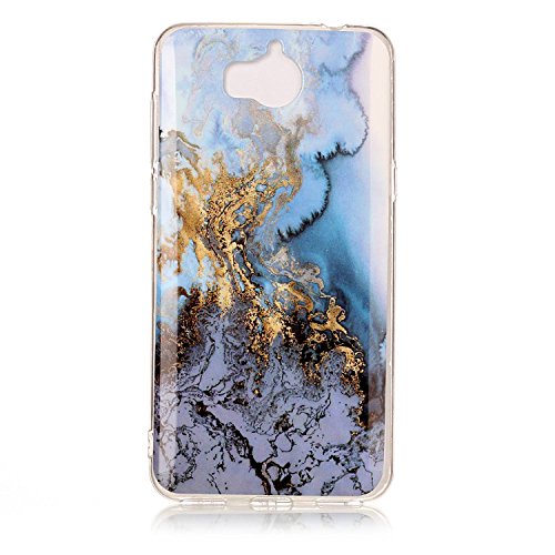 Huawei Y5 2017 / Y6 2017 Case ,Huawei Y5 2017 / Y6 2017 Marble Case , Cozy Hut Soft Back Cover for Huawei Y5 2017 / Y6 2017 Silicone Case Ultra Thin Anti-Scratch Shock Proof Silicone Rubber TPU Bumper Protective Back Case Cover with Cool Marble Stone Print Pattern for Huawei Y5 2017 / Y6 2017 - Marble blue marble