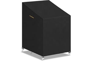 VANSHEIM Funda Protectora para Sillas de Jardín Funda Sillas Apiladas Jardín Funda para Sillas Apilables de Jardín y Balcón Fundas Impermeables para Sillas de Jardín Anti-UV 420D Oxford 70x85x85/125cm