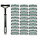 Produktbild MUANI Männer Griff Rasieren Rasierer Rasierer Austauschbare Gerade Handbuch Razor Bartschneider mit 30pcs Doppelte Schichten Rasierklingen