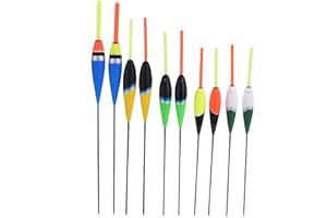 nobrands Galleggiante Pesca Carpa, 10 pezzi Galleggianti Pesca Colorati boa Galleggiante Gancio Acqua galleggiante ovale Molla Dolce Floating Tackle Accessori per Attrezzature Da Pesca