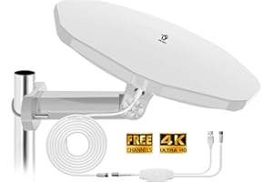 DTB TECH televisión al Aire Libre,Antena de TV al Aire Libre, Antena de televisión Inteligente 360 ​​° Recepción, fácil de Instalar, Puede Recibir Canales de 4k 1080p
