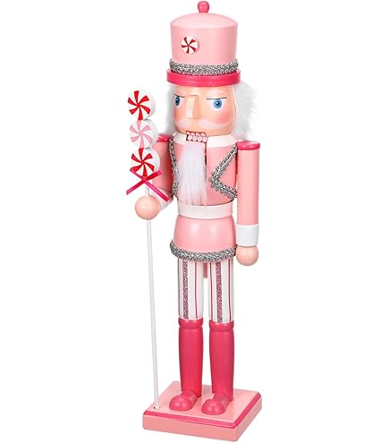 Weihnachts Nussknacker Figur Holz 25cm - Rosa Soldat Dekoration