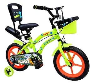 Norman Jr - MK33 - Ultra Designed in Scandinavia EU Kids Bike Bicycle for Toddlers and Kids 14 Inch Fully Adjustable with Back Seat & Support for Boys and Girls Cycle for 3 to 6 years- Dark Green and Rubi Red (95% assembled)