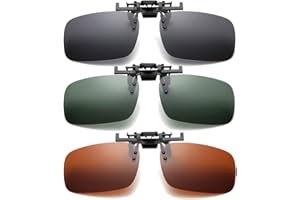 Whcctl Klips do okularów polaryzacyjnych, 3 pary okularów przeciwsłonecznych UV400, z klipsem, polaryzacyjne okulary przeciwsłoneczne, dla mężczyzn i kobiet, nakładka na okulary, do jazdy samochodem,