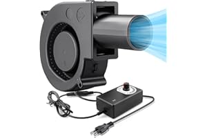 Silkwish Radiallüfter 230v Regelbar,AC Radial Lüfter mit drehzahlregler,Gebläse Lüfter 97mm Turbinen,Turbinengebläse für Heizgeräte Grill BBQ Picknick,Kühlung Lüfter für Haushaltsgeräte (Schwarz)