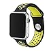 Produktbild LEEHUR Apple Watch Armband 42mm, Serie 1/2/3 Sport Armbanduhr Silikonarmband Ersatzarmband Armband für Apple iWatch / Apple Uhr Nike + (42mm, Gelb&Schwarz)