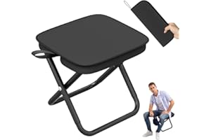 Wapasezyar Składany stołek kempingowy, 26 cm, mały przenośny stołek składany, stołek na wędrówki, do ogrodu, wędkowania, grillowania na plaży (czarny)